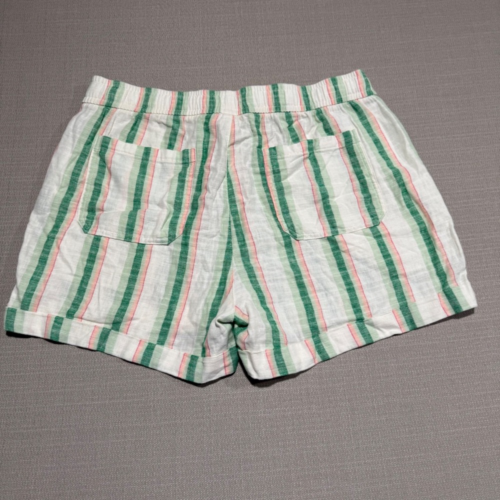 Old Navy High Rise Linen Blend Striped Shorts Womens Large Colorful Breathable - Picture 2 of 8